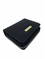 Saffiano Leatherette Bifold Snap Wallet With Zip-Around Compartment