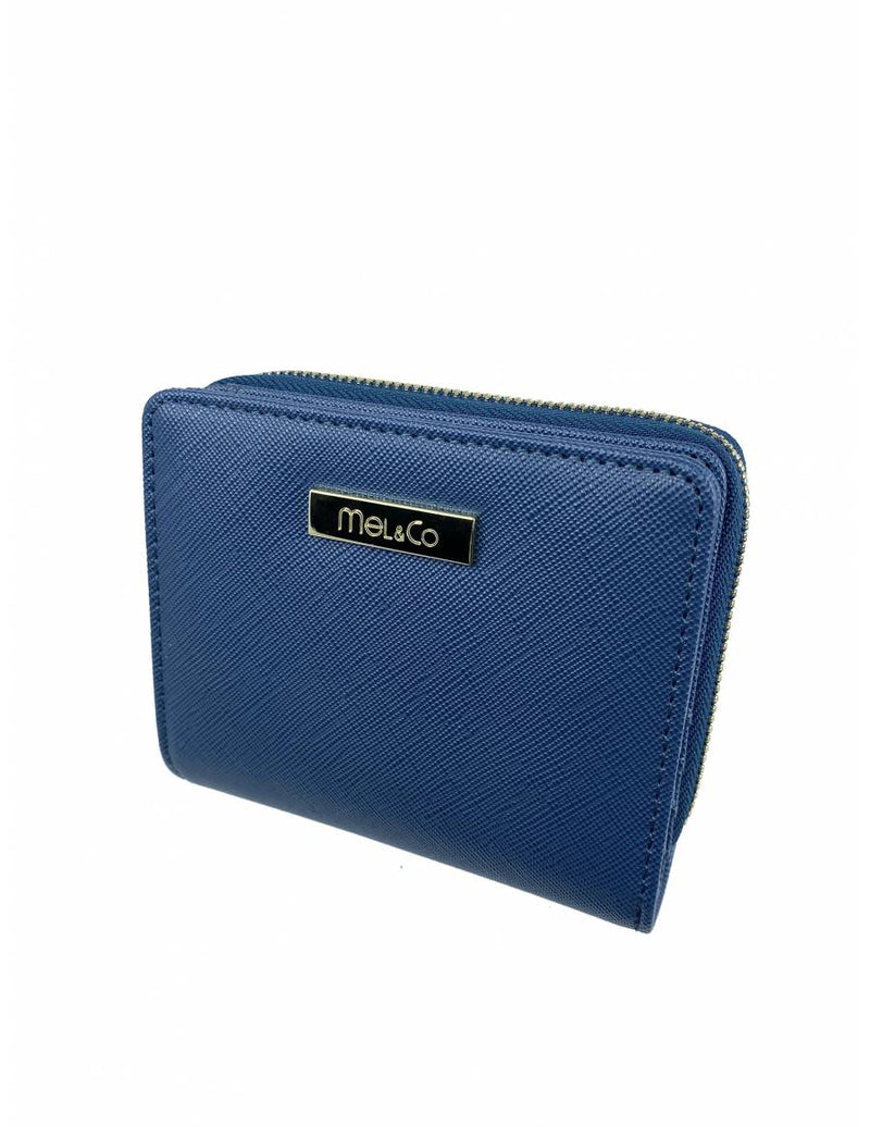 Saffiano Leatherette Bifold Snap Wallet With Zip-Around Compartment