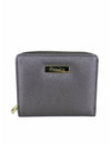 Saffiano Leatherette Bifold Snap Wallet With Zip-Around Compartment