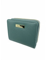 Saffiano Leatherette Bifold Snap Wallet With Zip-Around Compartment