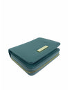 Saffiano Leatherette Bifold Snap Wallet With Zip-Around Compartment