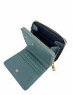 Saffiano Leatherette Bifold Snap Wallet With Zip-Around Compartment