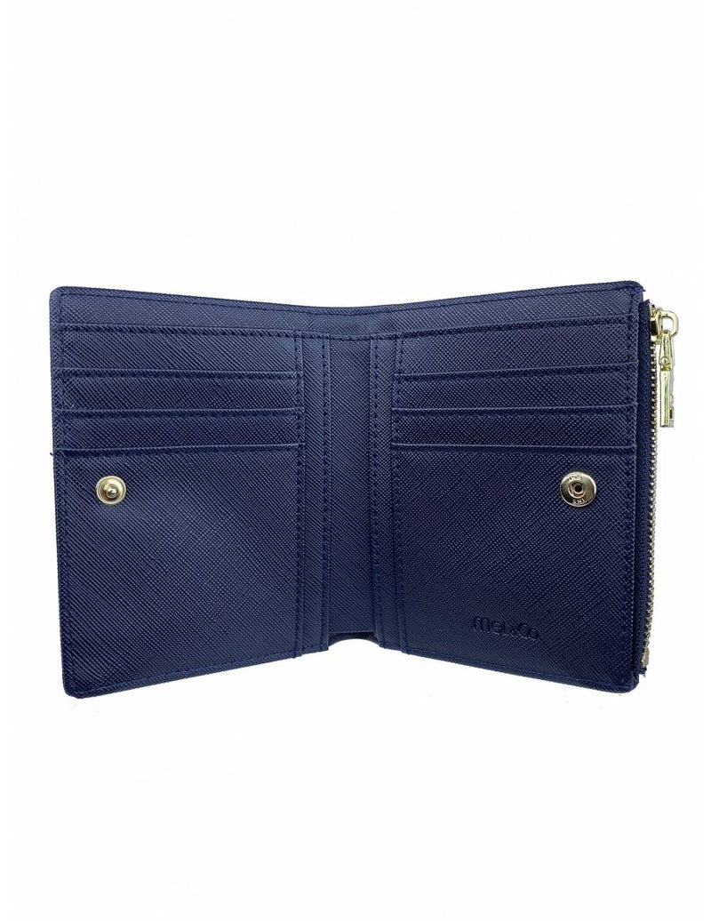 Mel & Co Saffiano-Effect Bifold Compact Snap Wallet