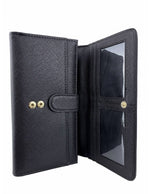 Saffiano Leatherette Tri-Fold Flap Large Wallet