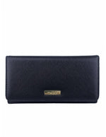 Saffiano Leatherette Tri-Fold Flap Large Wallet