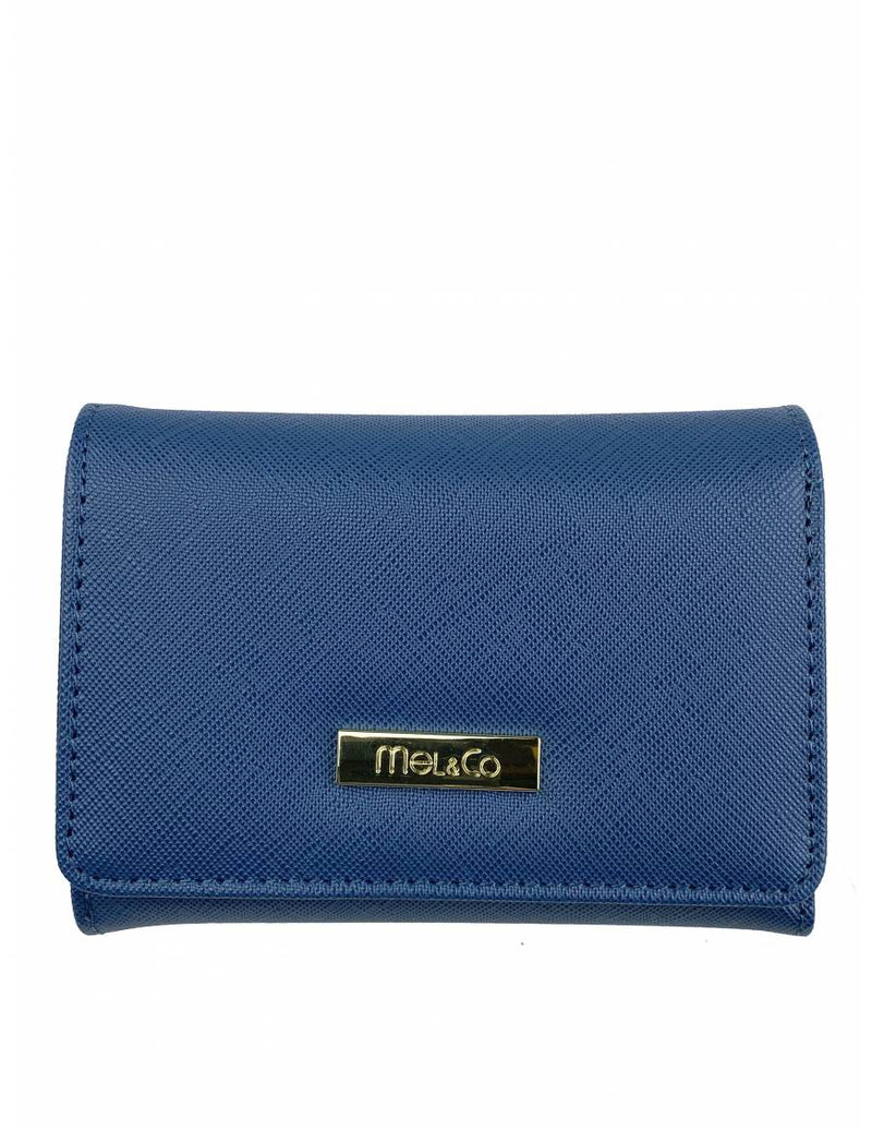 Mel & Co Saffiano Leatherette Tri-fold Wallet With Zipper Compartment