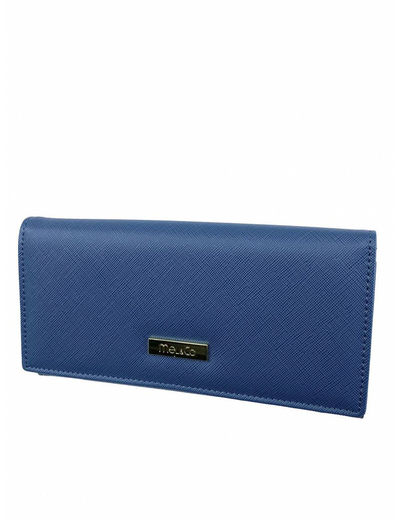 Mel & Co Saffiano Leatherette Basic Flap Long Wallet