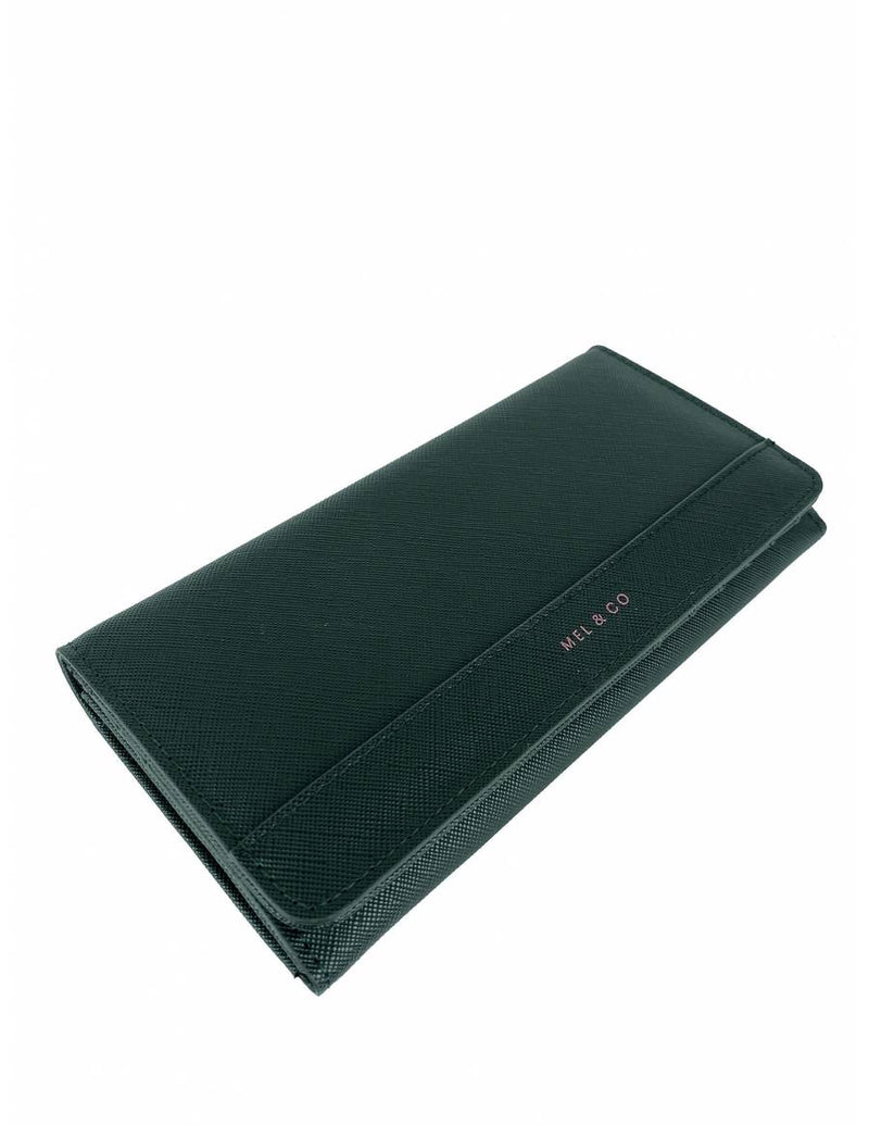 Mel & Co Saffiano-Effect Basic Flap Long Wallet