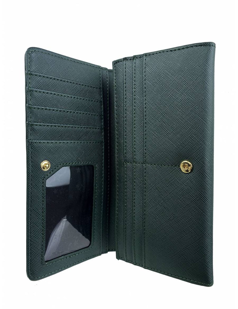 Mel & Co Saffiano-Effect Basic Flap Long Wallet