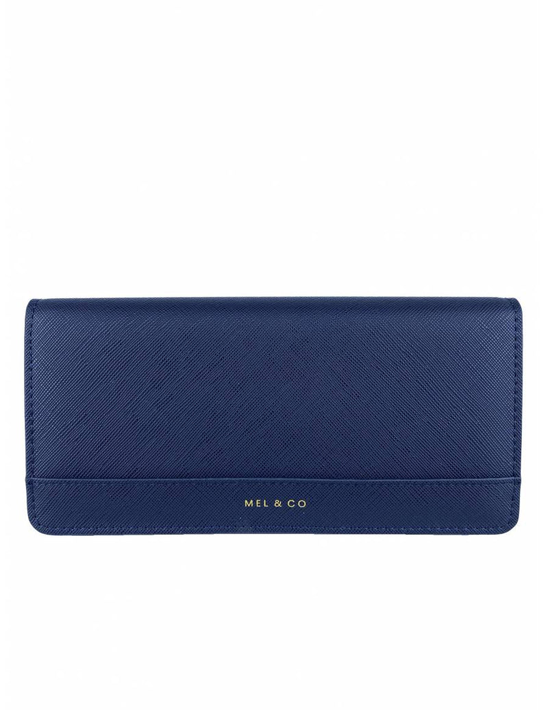 Mel & Co Saffiano-Effect Basic Flap Long Wallet