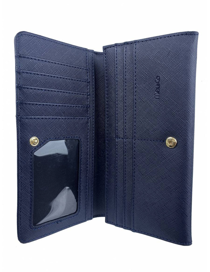 Mel & Co Saffiano-Effect Basic Flap Long Wallet