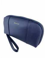 Saffiano-Effect Loop Handle Zip-Around Wristlet Pouch