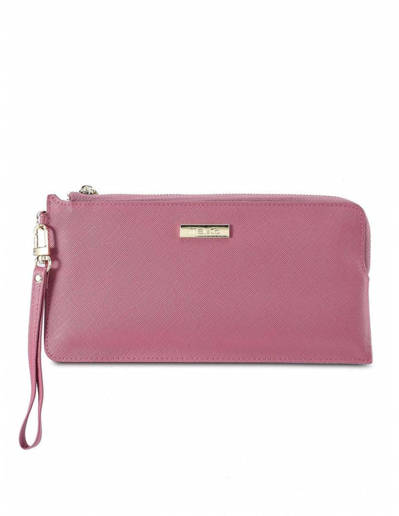 Mel & Co Saffiano Leatherette Slim Wristlet Pouch