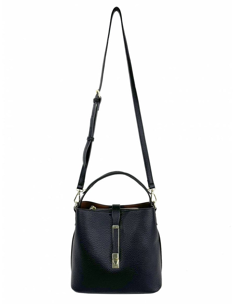 Pebbled Single Handle Bucket Satchel Bag