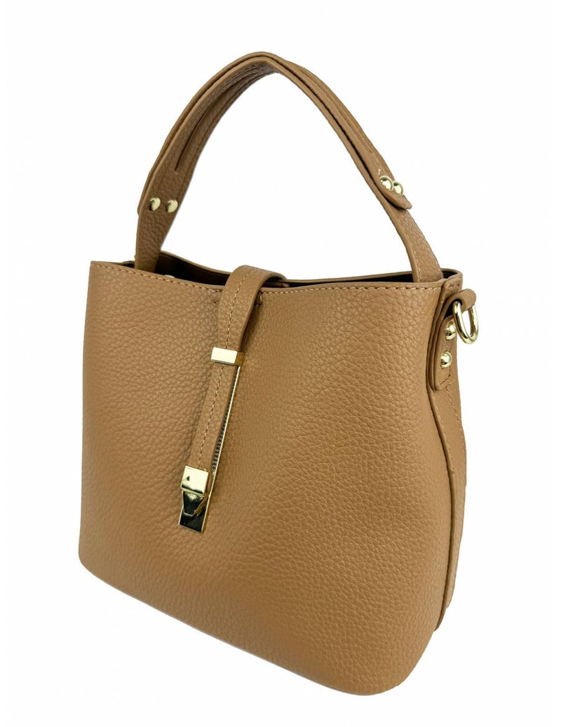 Pebbled Single Handle Bucket Satchel Bag