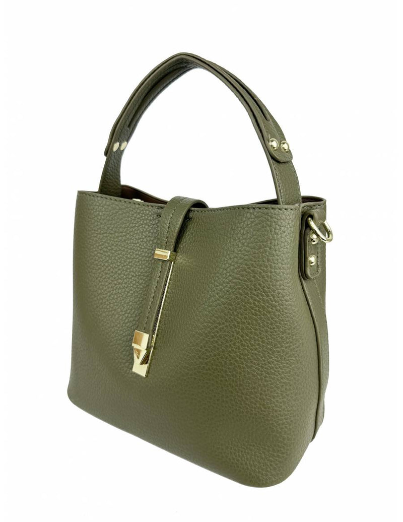 Pebbled Single Handle Bucket Satchel Bag