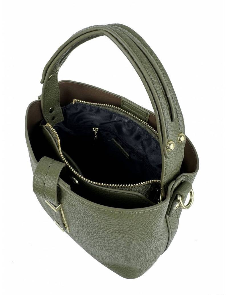 Pebbled Single Handle Bucket Satchel Bag