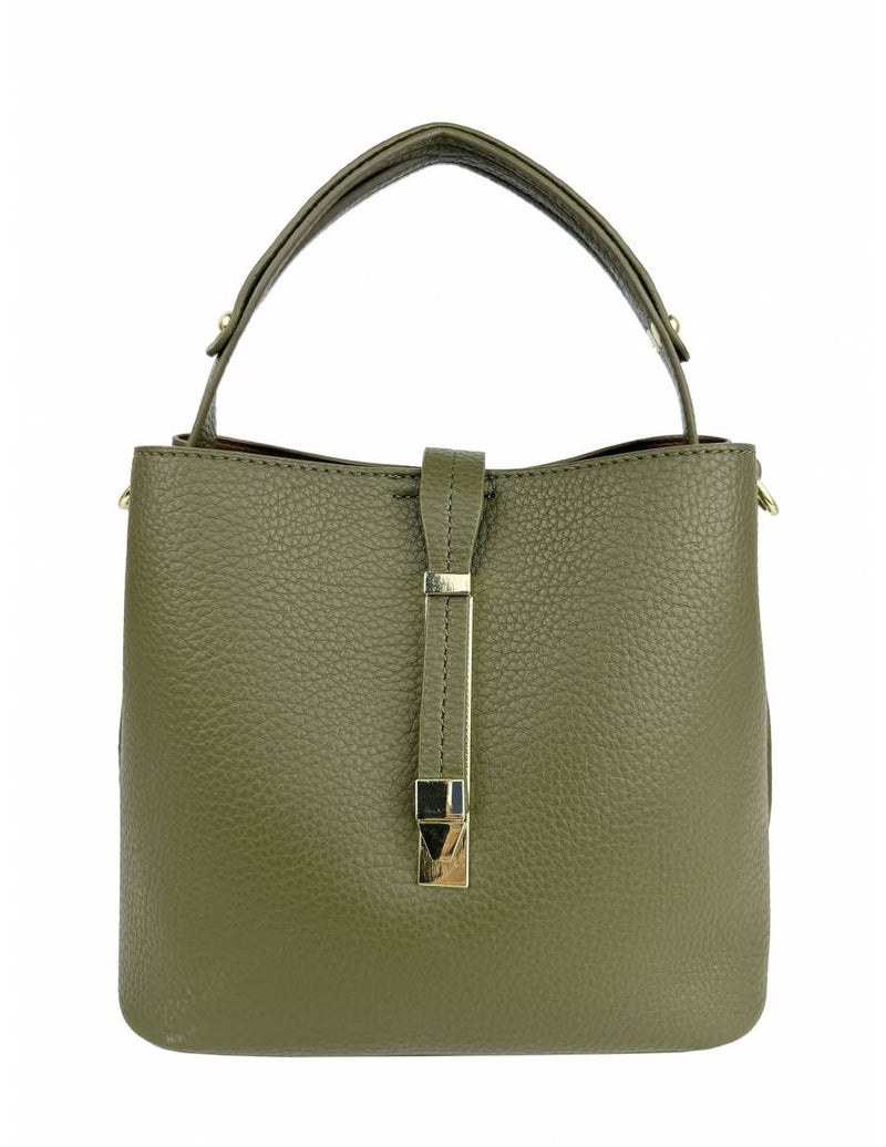 Pebbled Single Handle Bucket Satchel Bag