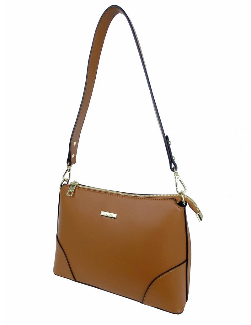 Basic Faux Leather Shoulder Sling Bag