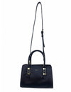 Saffiano-Effect Satchel With Metal Buckle Detail