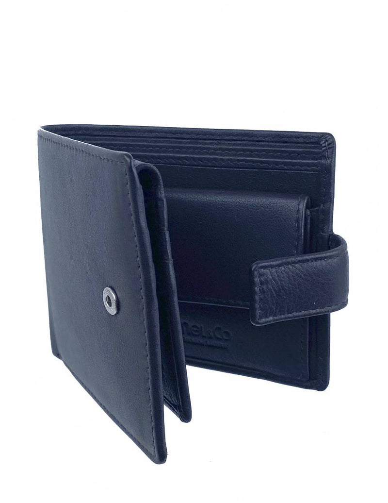 Mel & Co Genuine Leather Bi-Fold With Snap Closure