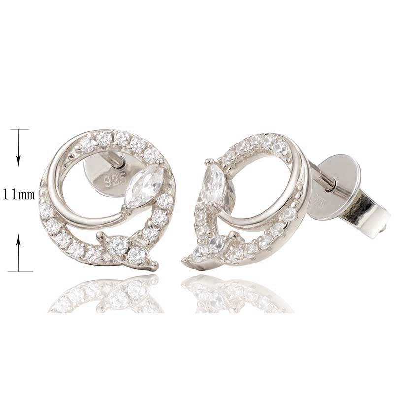 J&T White Rhodium Plated Earring