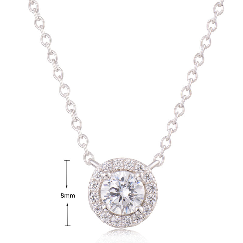 J&T White Cz Rhodium Plated 45cm Necklace