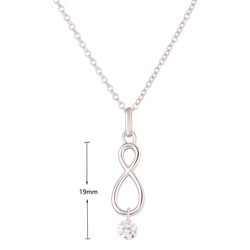 J&T White 4mm Rhodium Plated Necklace