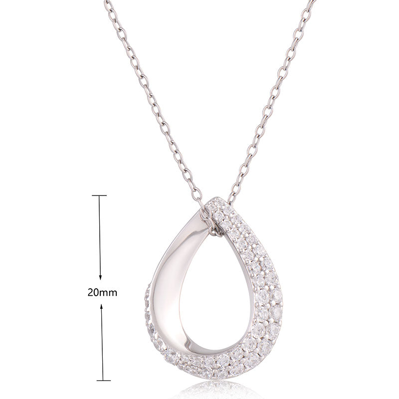 J&T White Rhodium Plated 45cm Necklace