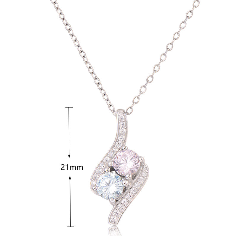 J&T White Rhodium Plated 45cm Necklace