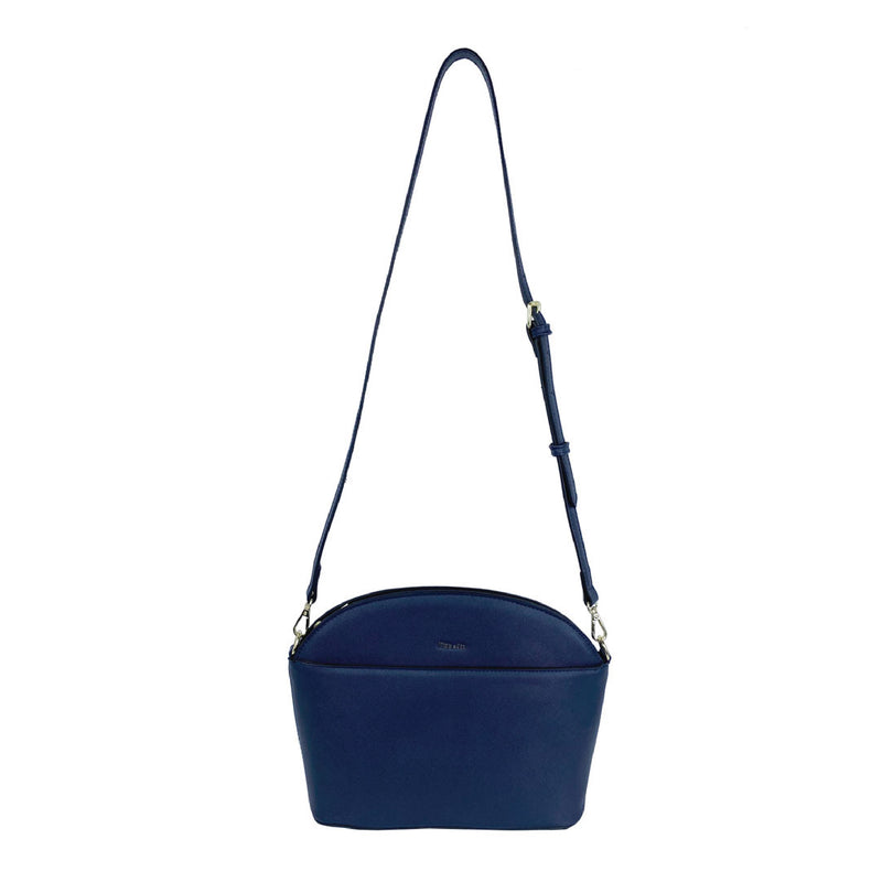 Saffiano-Effect Dome Sling Bag Navy