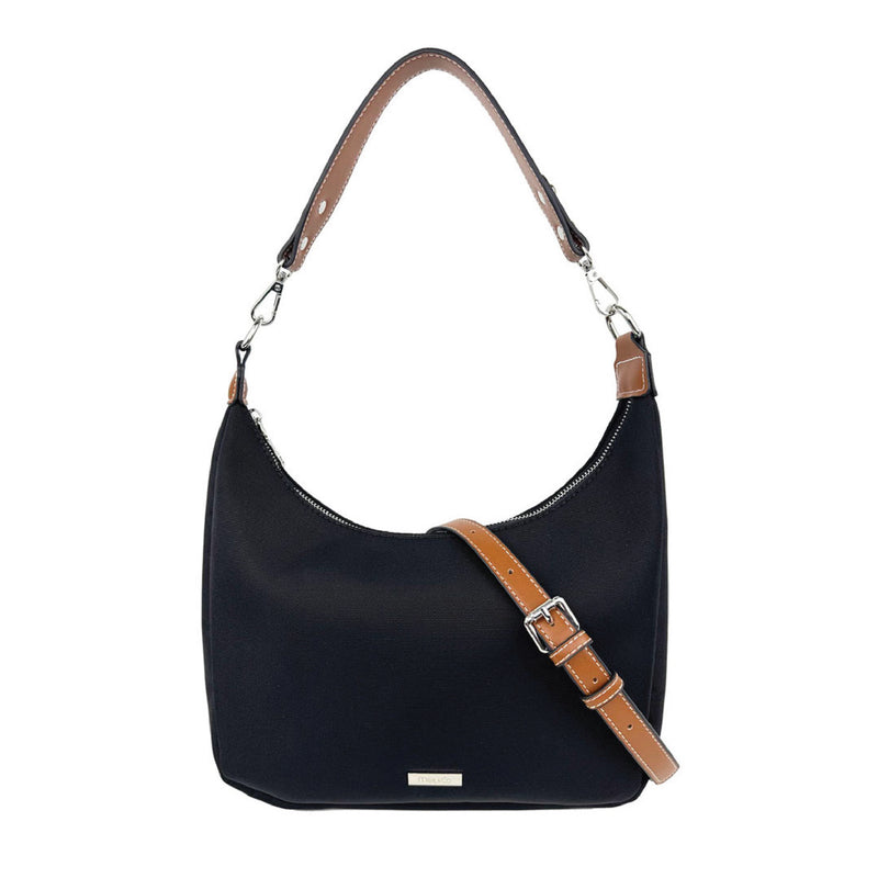 Nylon Canvas Hobo Bag Black