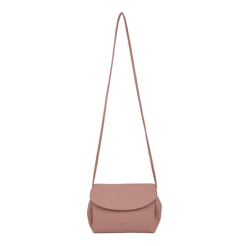 Pebbled Flap Knotted Sling Bag Baby Pink
