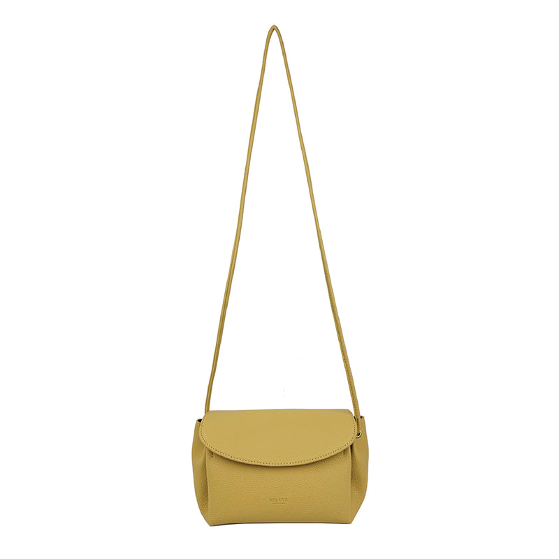 Pebbled Flap Knotted Sling Bag Beige