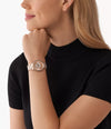MK Lauryn Three-Hand Rose Gold-Tone Stainless Steel Watch