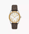 MK Lexington Three-Hand Brown Signature PVC Watch