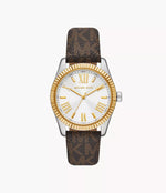 MK Lexington Three-Hand Brown Signature PVC Watch