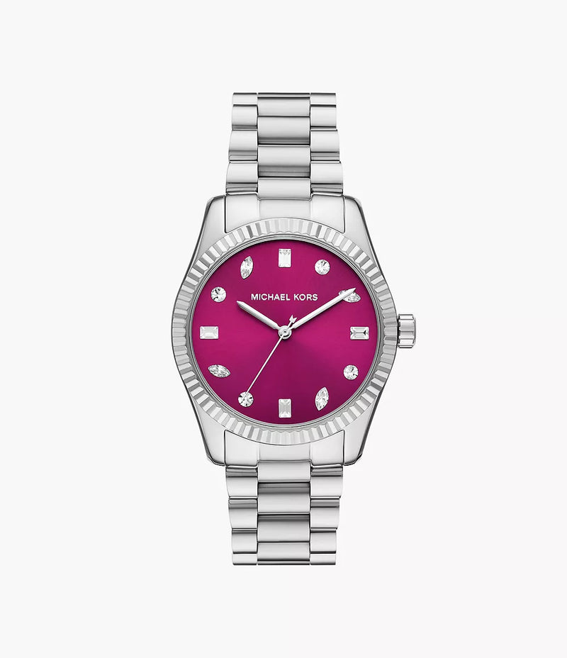 MK Lexington Pave Silver-Tone Watch