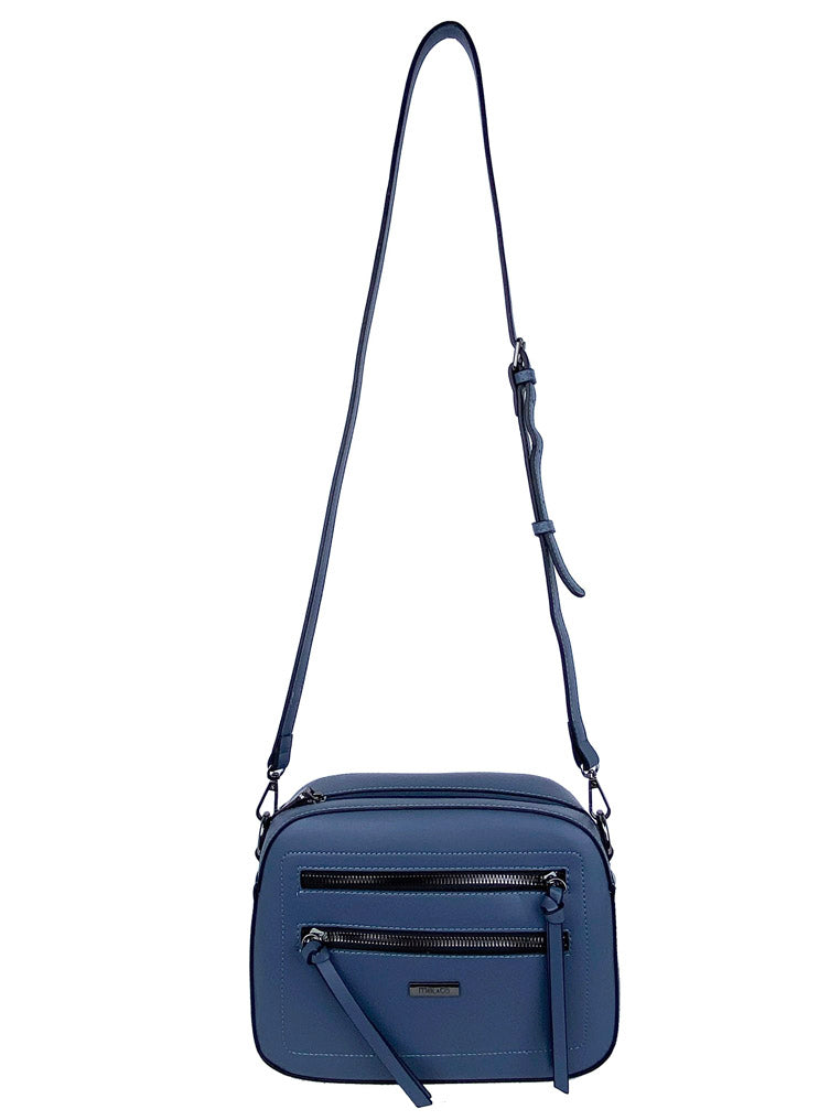 Double Zipper Front Boxy Sling Bag