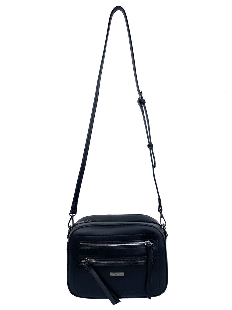 Double Zipper Front Boxy Sling Bag