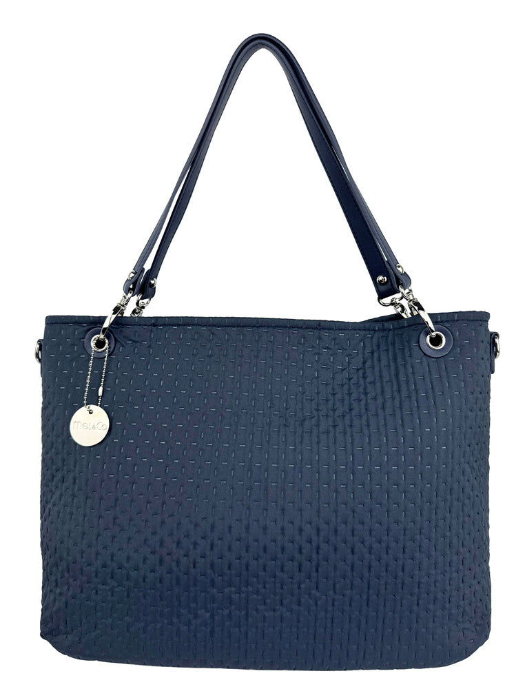 Embossed Nylon Double Handle Bag