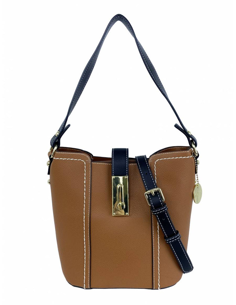 Mel & Co Contrast Stitched Detail Satchel