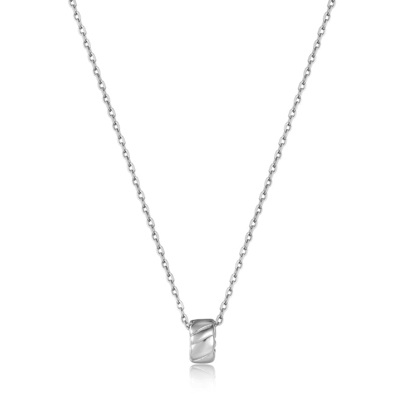 Ania Haie Smooth Twist Silverver Pendant 40+5cm Necklace