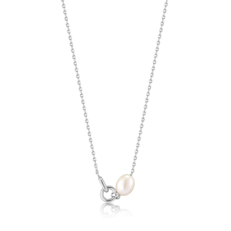 Ania Haie Pearl Power Silverr Link Chain  40+5cm Necklace
