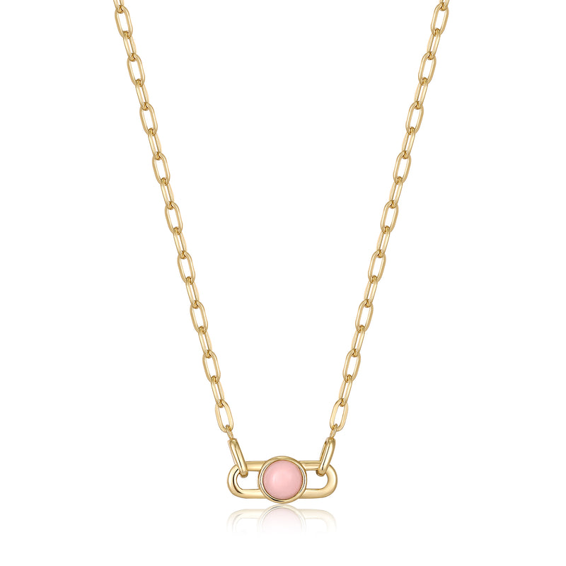 Ania Haie Spaced Gold Orb Rose Qtz 40+5cm Necklace