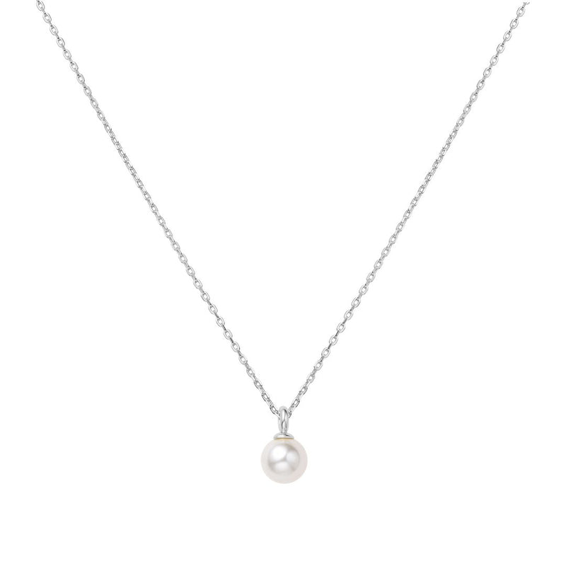 Ania Haie Dainty Silver Pearl Drop Necklace