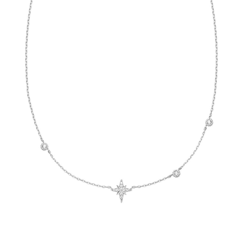 Ania Haie Dainty Silver Cz Star Necklace