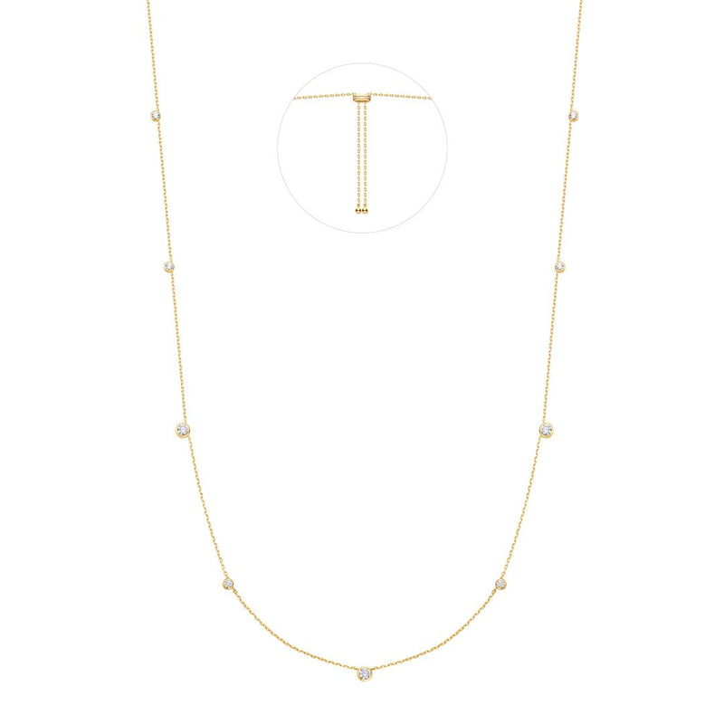 Ania Haie Dainty Gold/Silver Bezel Cz Station Necklace