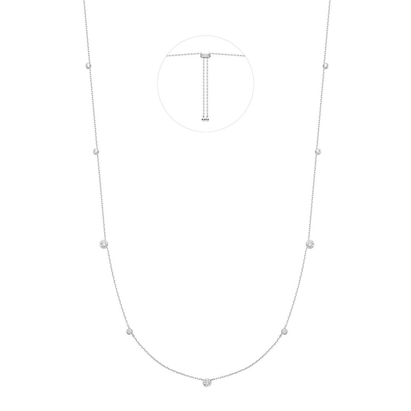 Ania Haie Dainty Gold/Silver Bezel Cz Station Necklace