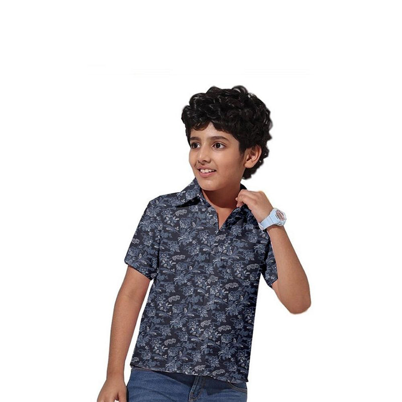 Harbour Bay Boys Short Sleeve Shirt Navy